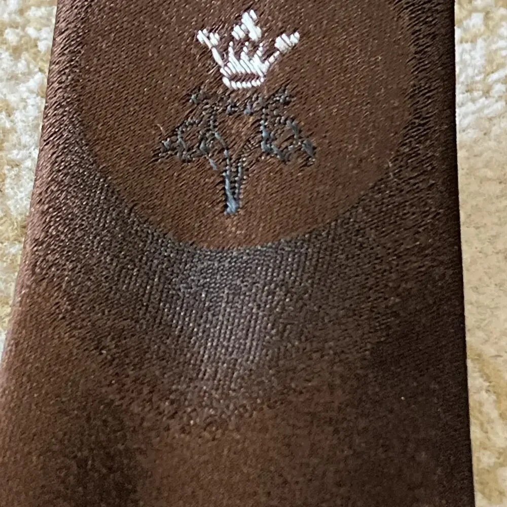 MCM Necktie Ultra Thin Tie Jazz Rat Pack Madmen Atomic Brown Kingpin 1960s vtg
